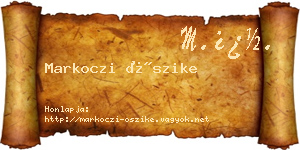 Markoczi Őszike névjegykártya